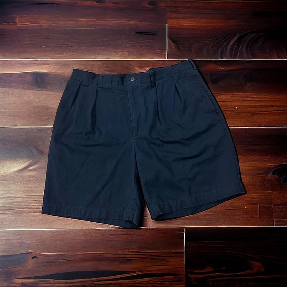 Polo Ralph Lauren Other - Polo Ralph Lauren Tyler Shorts Mens Navy Pleated Chino Shorts Sz 38 100% Cotton